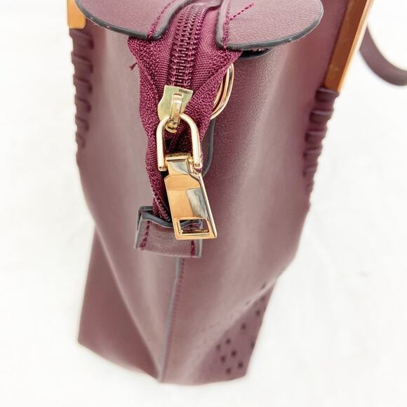 Burgundy Faux Leather Oversized Shoulder Bag - Picture 7 of 15